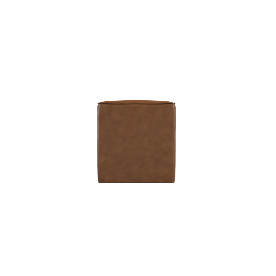 Bronx Tan Brown Faux Leather Cube Side Table